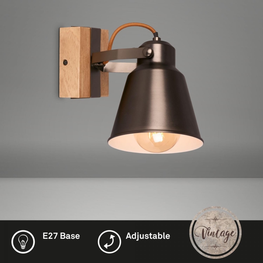 Briloner 2406-014 - Sieninis akcentinis šviestuvas RETRO 1xE27/40W/230V ruda