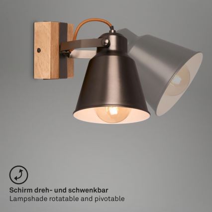 Briloner 2406-014 - Sieninis akcentinis šviestuvas RETRO 1xE27/40W/230V ruda