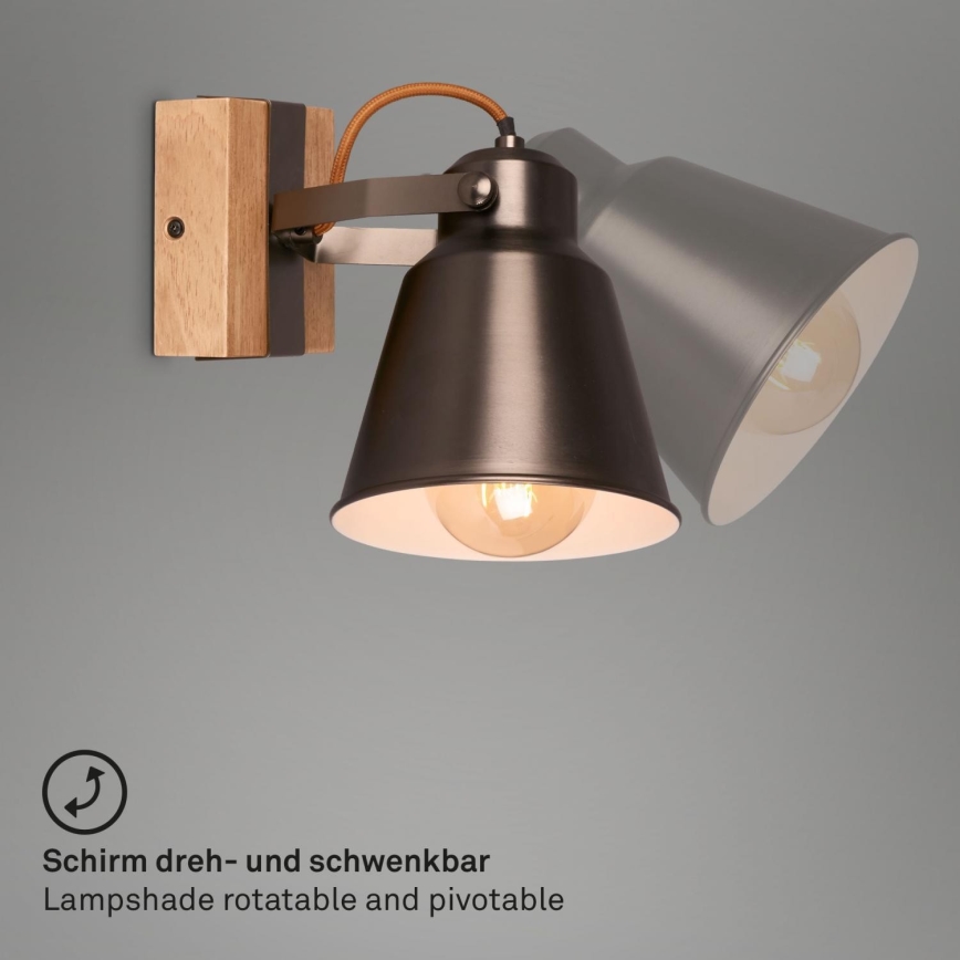 Briloner 2406-014 - Sieninis akcentinis šviestuvas RETRO 1xE27/40W/230V ruda