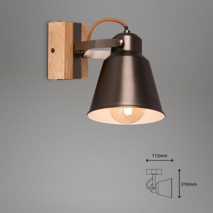Briloner 2406-014 - Sieninis akcentinis šviestuvas RETRO 1xE27/40W/230V ruda