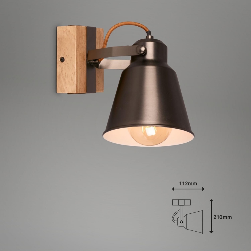 Briloner 2406-014 - Sieninis akcentinis šviestuvas RETRO 1xE27/40W/230V ruda