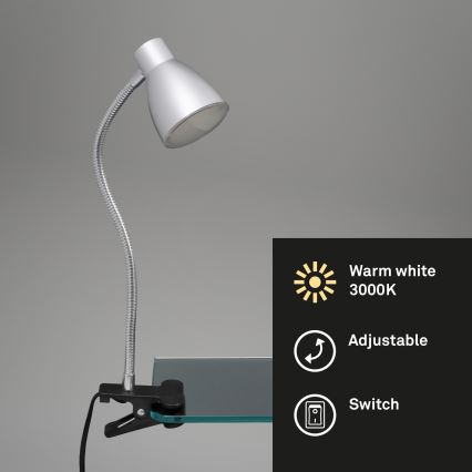 Briloner 2615-014P - LED šviestuvas su gnybtu GRIP LED/2,5W/230V sidabras