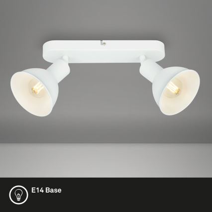 Briloner 2674-026 - Akcentinis apšvietimas RETRO 2xE14/25W/230V balta