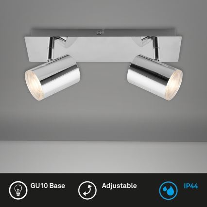 Briloner 2731-028 - Vonios kambario taškinis šviestuvas BANYO 2xGU10/5W/230V IP44 blizgus chromas