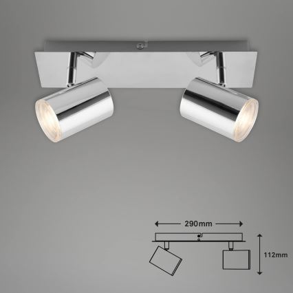 Briloner 2731-028 - Vonios kambario taškinis šviestuvas BANYO 2xGU10/5W/230V IP44 blizgus chromas