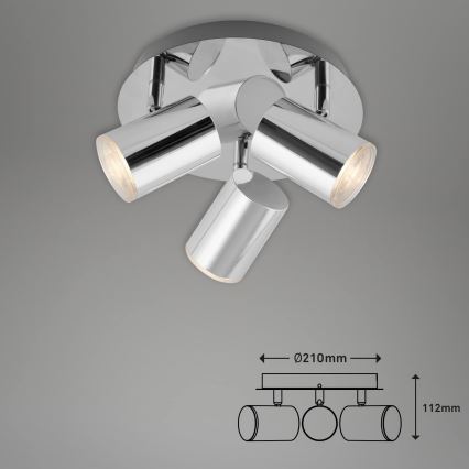 Briloner 2731-038 - taškinis šviestuvas CUP 3xGU10/5W/230V, blizgus chromas