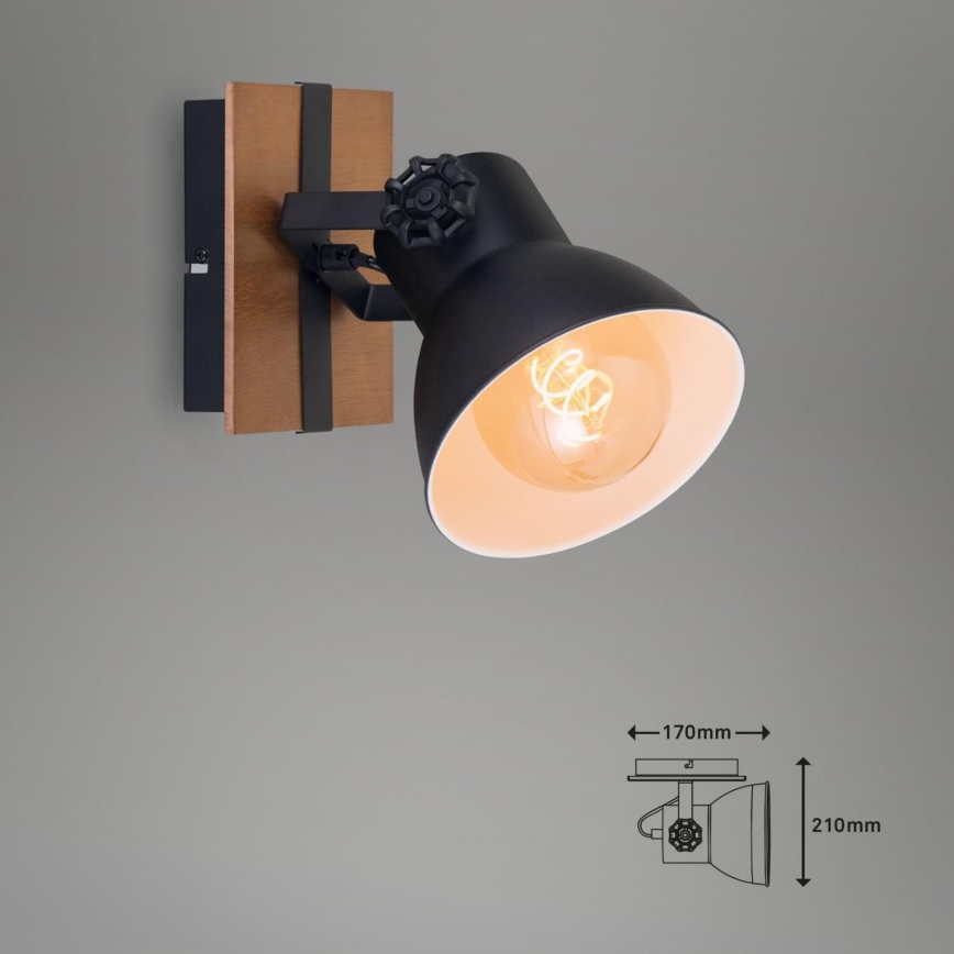 Briloner 2742-015 - Sieninis akcentinis šviestuvas RETRO 1xE27/25W/230V juoda