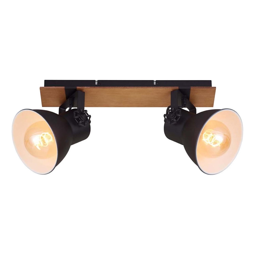 Briloner 2742-025 - Akcentinis apšvietimas SPOTLIGHT 2xE27/40W/230V juoda/ruda