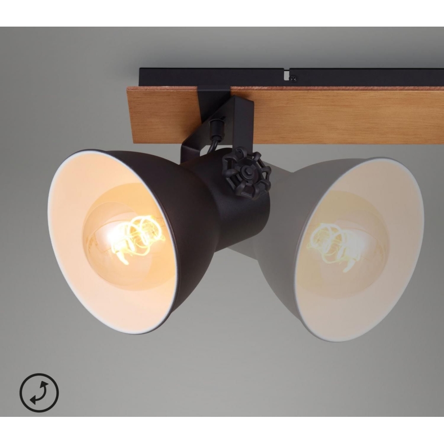 Briloner 2742-025 - Akcentinis apšvietimas SPOTLIGHT 2xE27/40W/230V juoda/ruda
