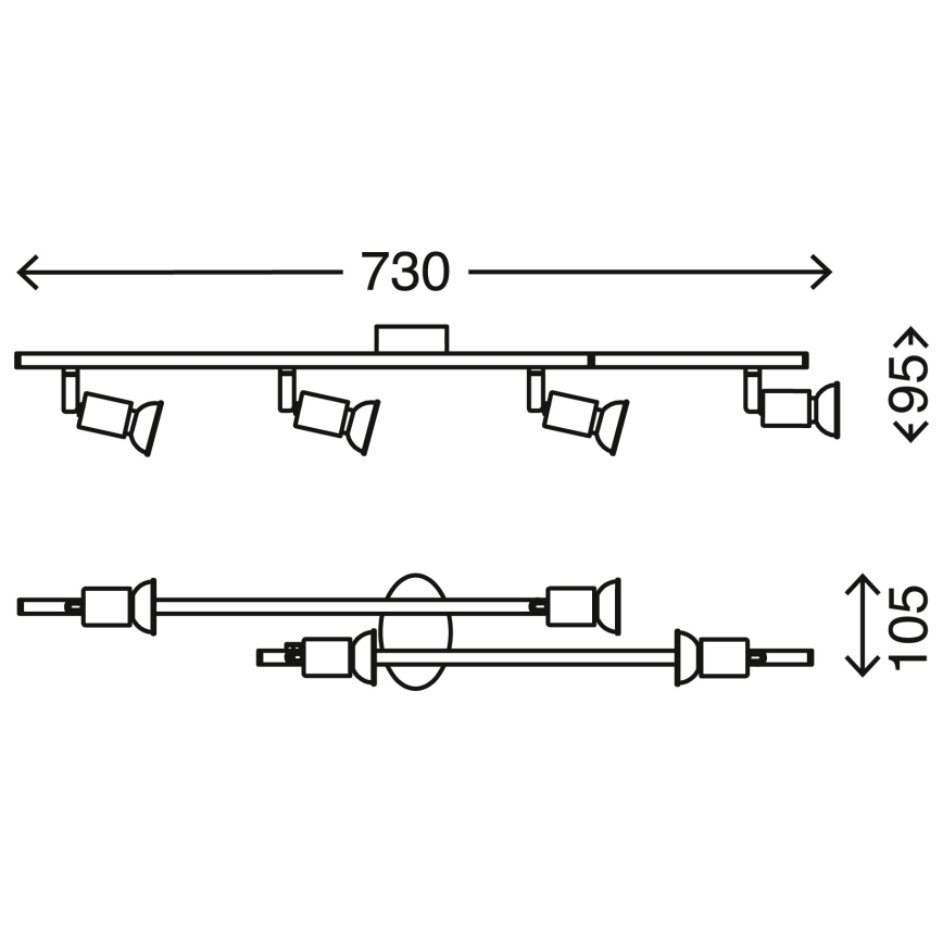 Briloner 2767-042 - LED Akcentinis šviestuvas SIMPLE 4xGU10/3W/230V