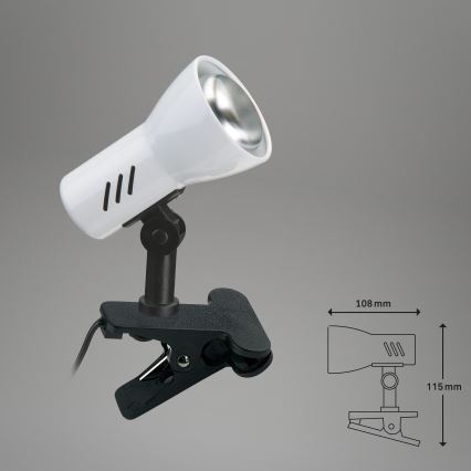 Briloner 2794/016P - Šviestuvas su spaustuku 1xE14/40W/230V juodas/baltas