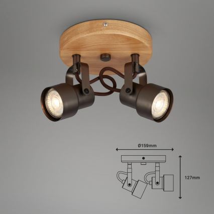 Briloner 2872-025R - LED akcentinis šviestuvas SPOTLIGHT 2xGU10/5W/230V ruda