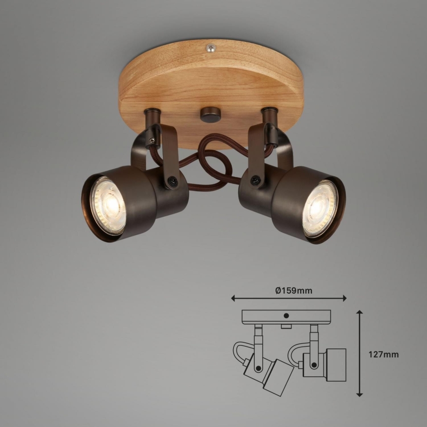 Briloner 2872-025R - LED akcentinis šviestuvas SPOTLIGHT 2xGU10/5W/230V ruda