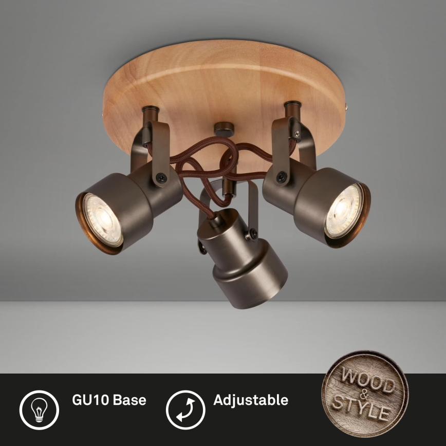 Briloner 2872-035 - LED akcentinis šviestuvas SPOTLIGHT 3xGU10/5W/230V ruda