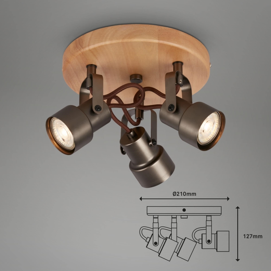 Briloner 2872-035 - LED akcentinis šviestuvas SPOTLIGHT 3xGU10/5W/230V ruda