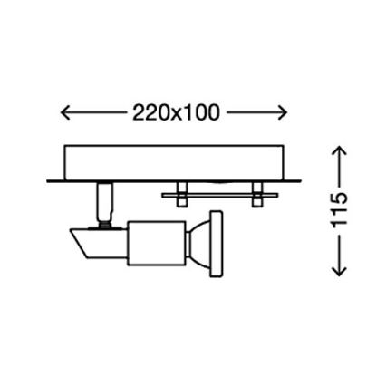 Briloner 2879-022 - Lubinis LED šviestuvas COMBINATA 1xGU10/3W + LED/5W/230V