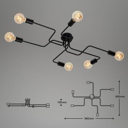 Briloner 2887-065 - Tvirtinamas sietynas FARETTO 6xE27/60W/230V