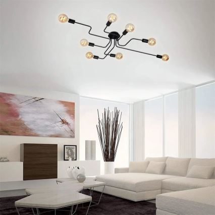 Briloner 2888-085 - Tvirtinamas sietynas FARETTO 8xE27/60W/230V juoda