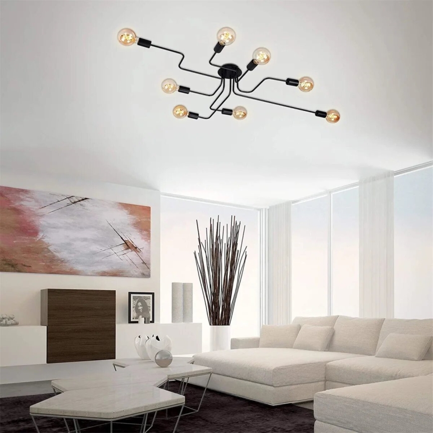 Briloner 2888-085 - Tvirtinamas sietynas FARETTO 8xE27/60W/230V juoda