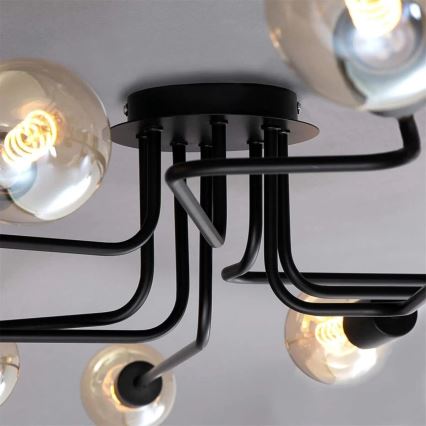 Briloner 2888-085 - Tvirtinamas sietynas FARETTO 8xE27/60W/230V juoda