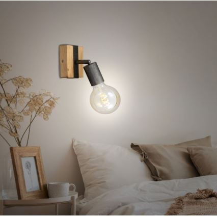 Briloner 2900-011 - Sieninis akcentinis šviestuvas WOOD BASIC 1xE27/25W/230V