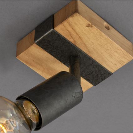 Briloner 2900-011 - Sieninis akcentinis šviestuvas WOOD BASIC 1xE27/25W/230V