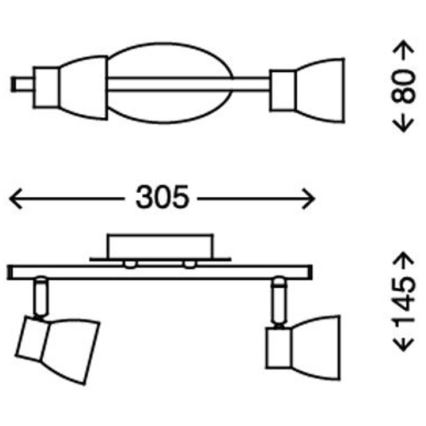 Briloner 2914-022 - LED akcentinis šviestuvas 2xGU10/3W/230V 3000K