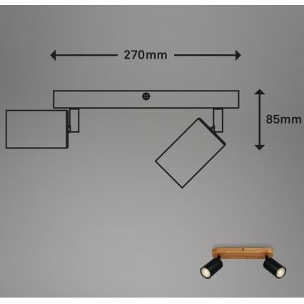 Briloner 2922-025 - Akcentinis apšvietimas SPOT 2xGU10/9W/230V