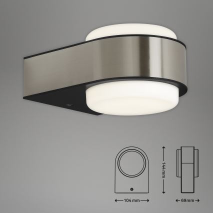 Briloner 3035-012- LED sieninis lauko šviestuvas HANAU LED/6,5W/230V IP44 matinis chromas