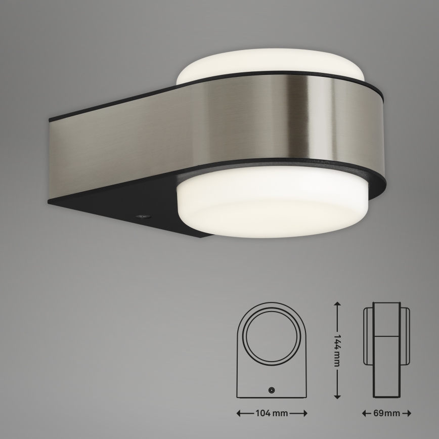 Briloner 3035-012- LED sieninis lauko šviestuvas HANAU LED/6,5W/230V IP44 matinis chromas