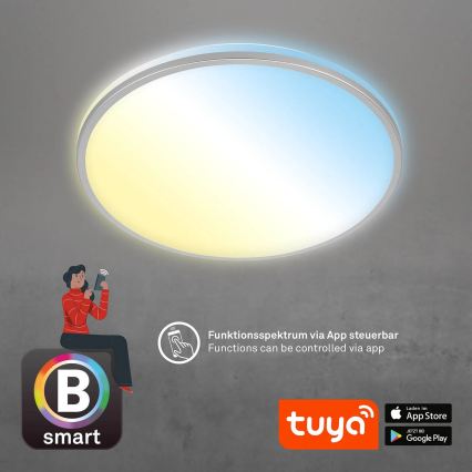 Briloner 3065-014 - Reguliuojamas LED lubų šviestuvas IVY LED/42W/230V Wi‑Fi Tuya Ø 49 cm + nuotolinis pultas