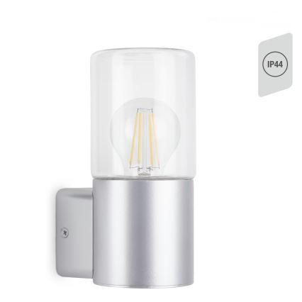 Briloner 320504TF - Lauko sieninis šviestuvas 1xE27/12W/230V IP44 sidabras