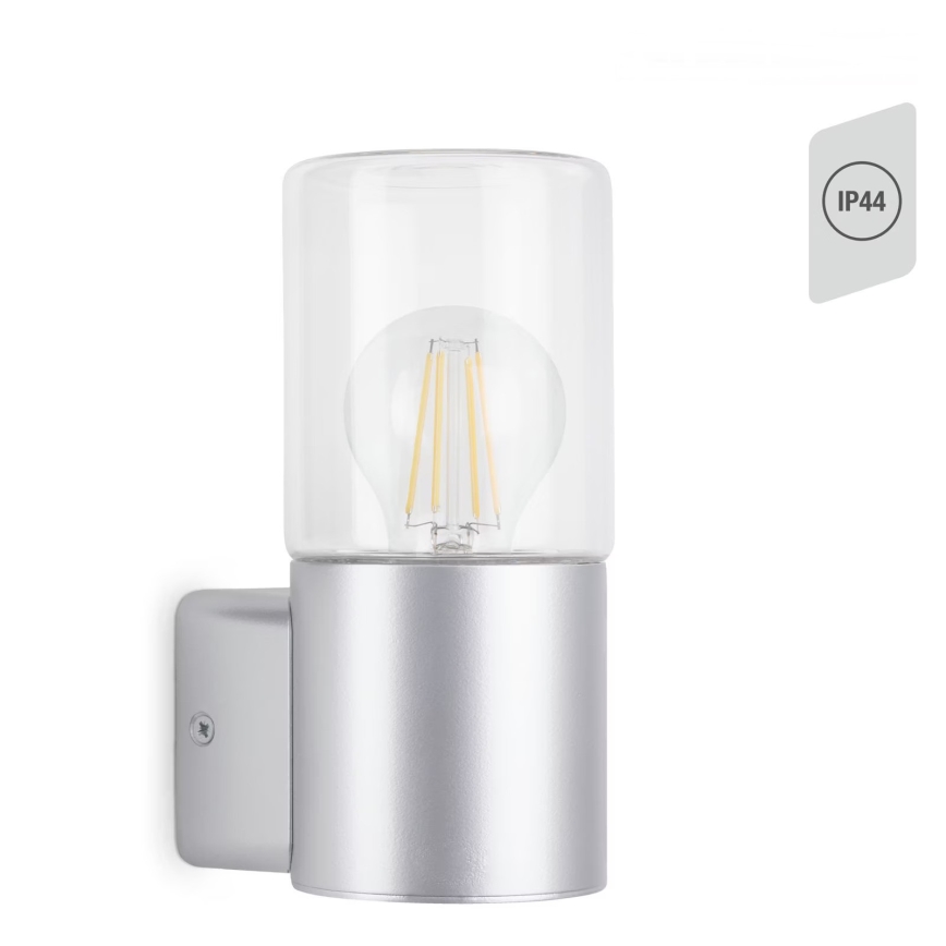 Briloner 320504TF - Lauko sieninis šviestuvas 1xE27/12W/230V IP44 sidabras