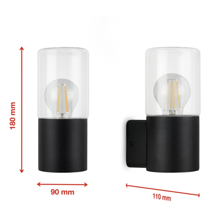 Briloner 320505TF - Lauko sieninis šviestuvas 1xE27/12W/230V IP44 juoda