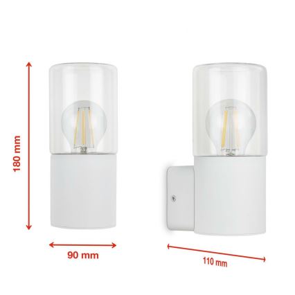Briloner 320506TF - Lauko sieninis šviestuvas 1xE27/12W/230V IP44 balta
