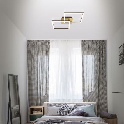 Briloner 3210-017 - LED reguliuojamas lubų šviestuvas FRAME 2xLED/11W/230V auksinės spalvos