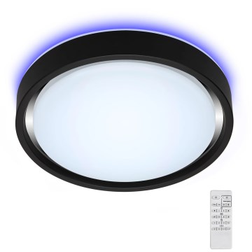 Briloner 3227-015 - LED RGB reguliuojamas lubų šviestuvas su jutikliu TALENA LED/24W/230V juodas + nuotolinio valdymo pultas