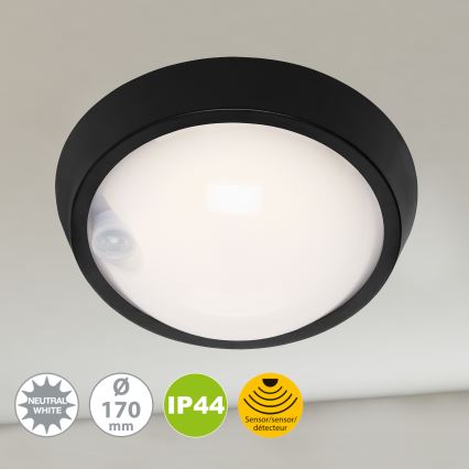 Briloner 3352-015 - LED lauko šviestuvas su jutikliu HELSINKI LED/12W/230V IP44