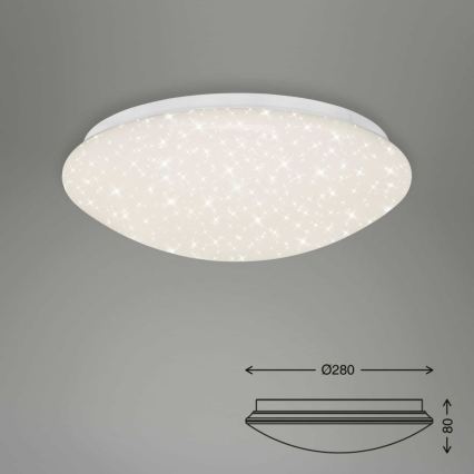Briloner 3373-016 - Dimeriuojamas LED lubinis šviestuvas STARRY LED/15W/230V 3000-6500K skersmuo 28 cm balta + nuotolinis valdymas