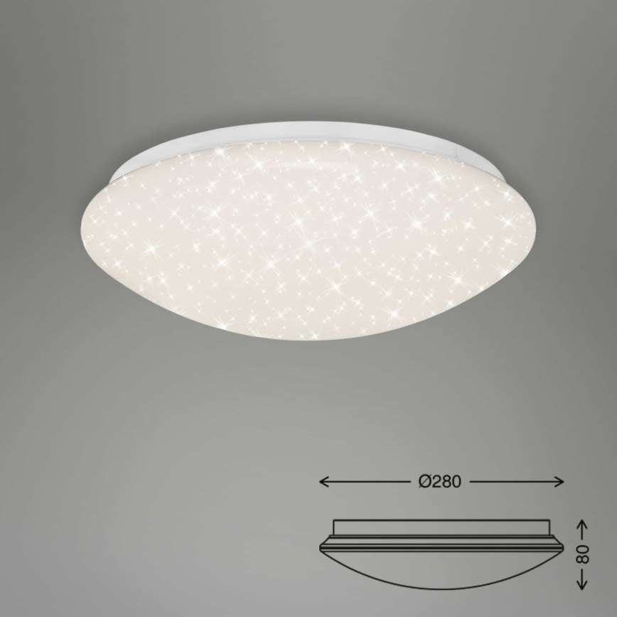 Briloner 3373-016 - Dimeriuojamas LED lubinis šviestuvas STARRY LED/15W/230V 3000-6500K skersmuo 28 cm balta + nuotolinis valdymas