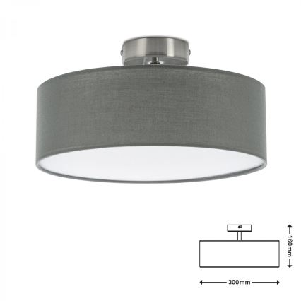 Briloner 3375-024 - Lubinis šviestuvas 1xE27/40W/230V diametras 30 cm pilka