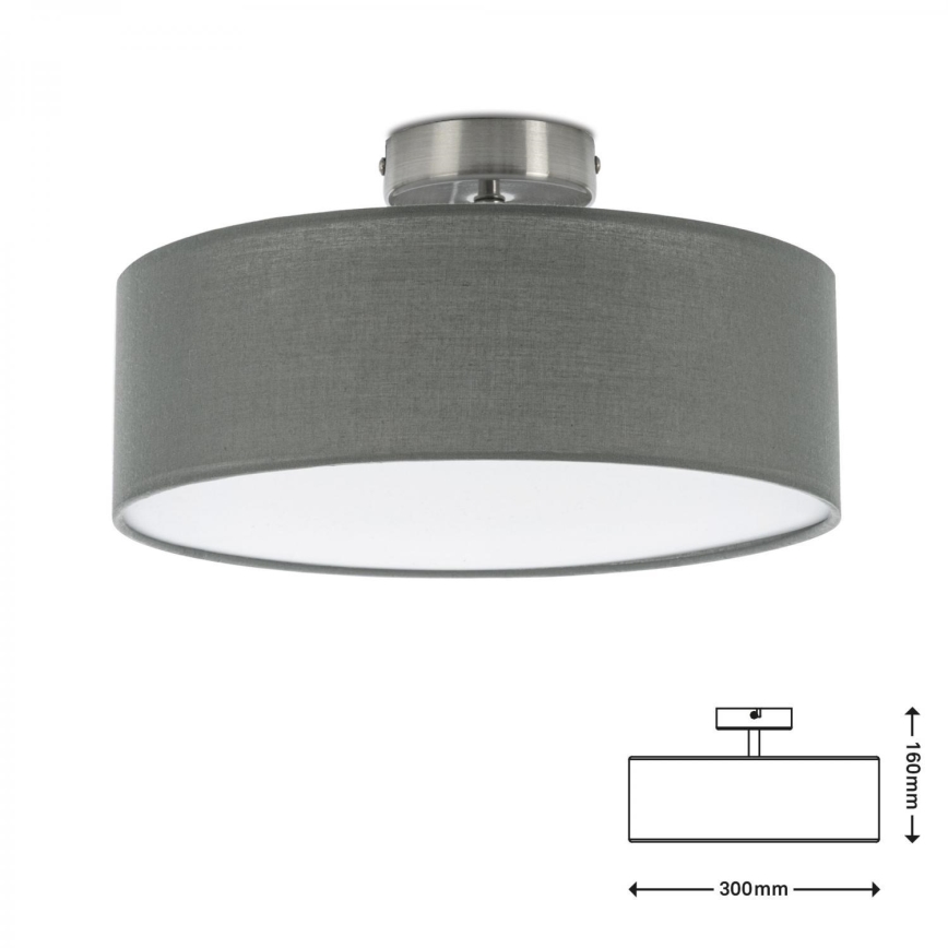 Briloner 3375-024 - Lubinis šviestuvas 1xE27/40W/230V diametras 30 cm pilka