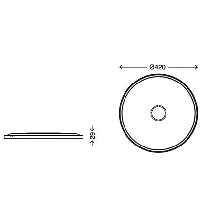 Briloner 3392-015 - LED Lubinis šviestuvas FREE LED/22W/230V d. 42 cm