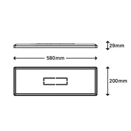 Briloner 3394-015 - LED Lubinis šviestuvas FREE LED/22W/230V 58x20 cm