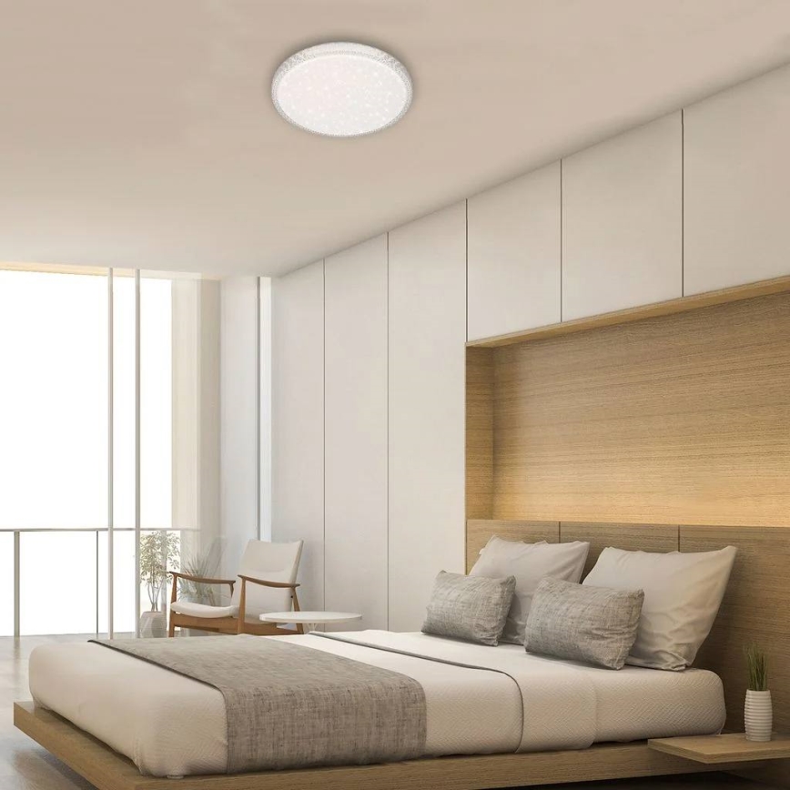 Briloner 3412-016 - LED dimeriu reguliuojamas lubinis šviestuvas STAR SKY LED/24W/230V 3000/4000/6000K skersmuo 39 cm + su nuotolinio valdymo pultu