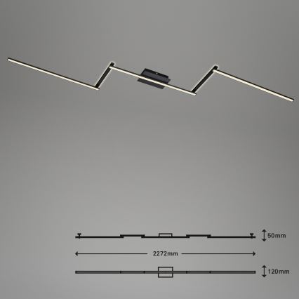 Briloner 3501-015 - LED Ant pagrindo montuojamas sietynas STAFF 5xLED/4,8W/230V juoda