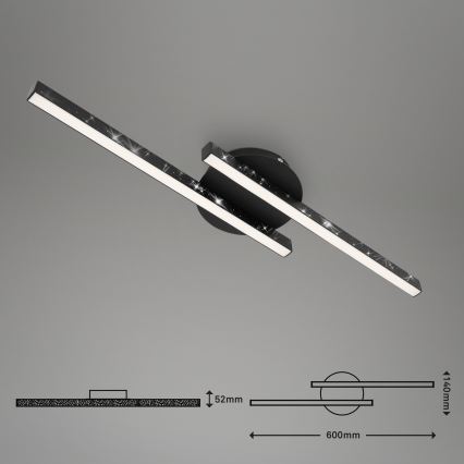 Briloner 3517-025 - LED Ant pagrindo montuojamas sietynas REY 2xLED/6W/230V juodas