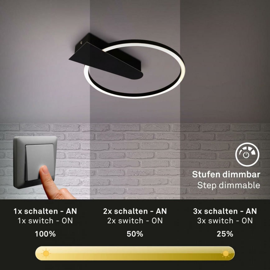 Briloner 3542-015 - LED Pritemdomas lubinis šviestuvas NICO LED/12W/230V juoda