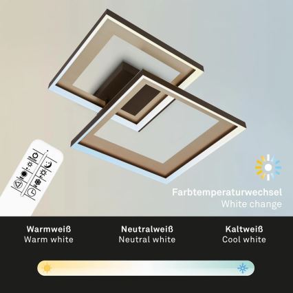 Briloner 3567-017 - Dimeriuojamas LED lubinis šviestuvas LED/25W/230V 3000-6500K 56,8x48cm + su nuotoliniu pulteliu