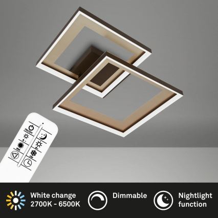 Briloner 3567-017 - Dimeriuojamas LED lubinis šviestuvas LED/25W/230V 3000-6500K 56,8x48cm + su nuotoliniu pulteliu